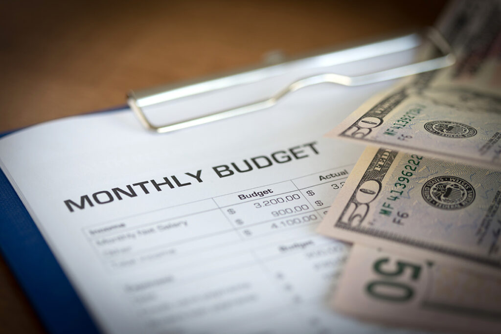 Having a monthly budget on hand is a one way to keep your finances organized.