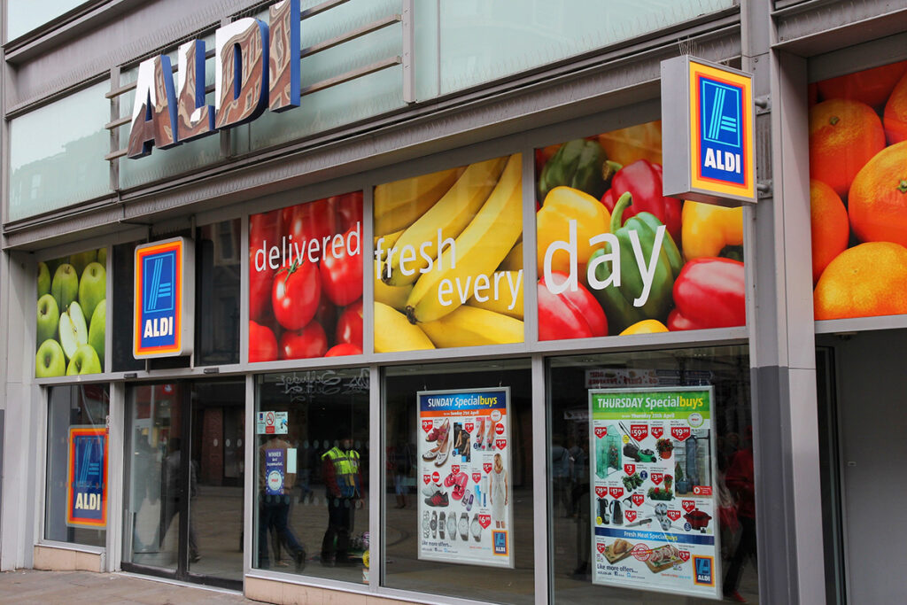 Stores like Aldi will see an increase in shoppers due to inflation.