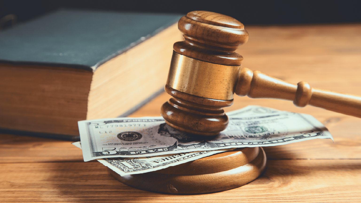 Gavel on American dollars