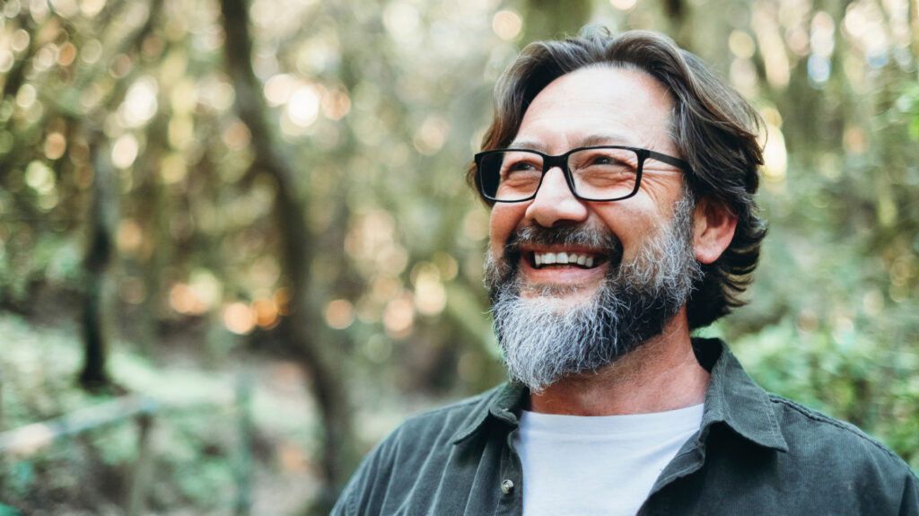Man smiles in relief