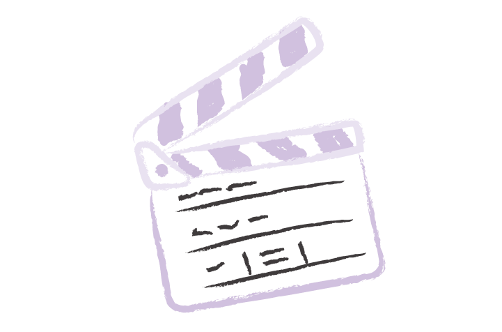A director's clapboard closing.