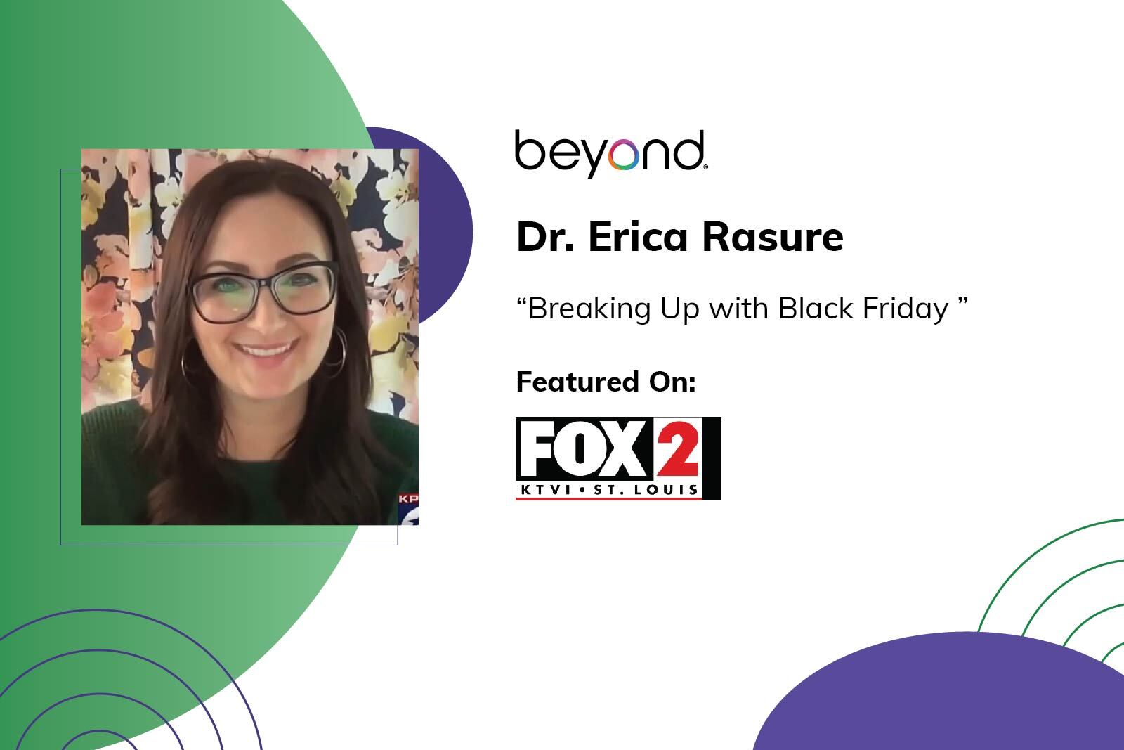 Dr. Erika Rasure discusses Black Friday on FOX2 in St. Louis