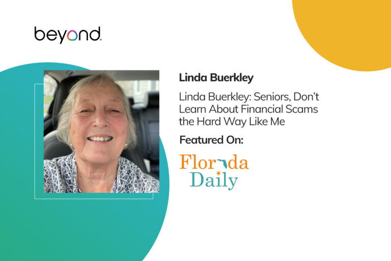Beyond Finance graduated client, Linda Buerkley, warns American senior citizens about financial scams