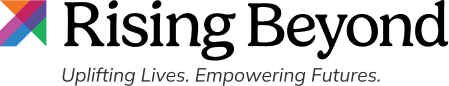 Rising Beyond horizontal logo with tagline, color